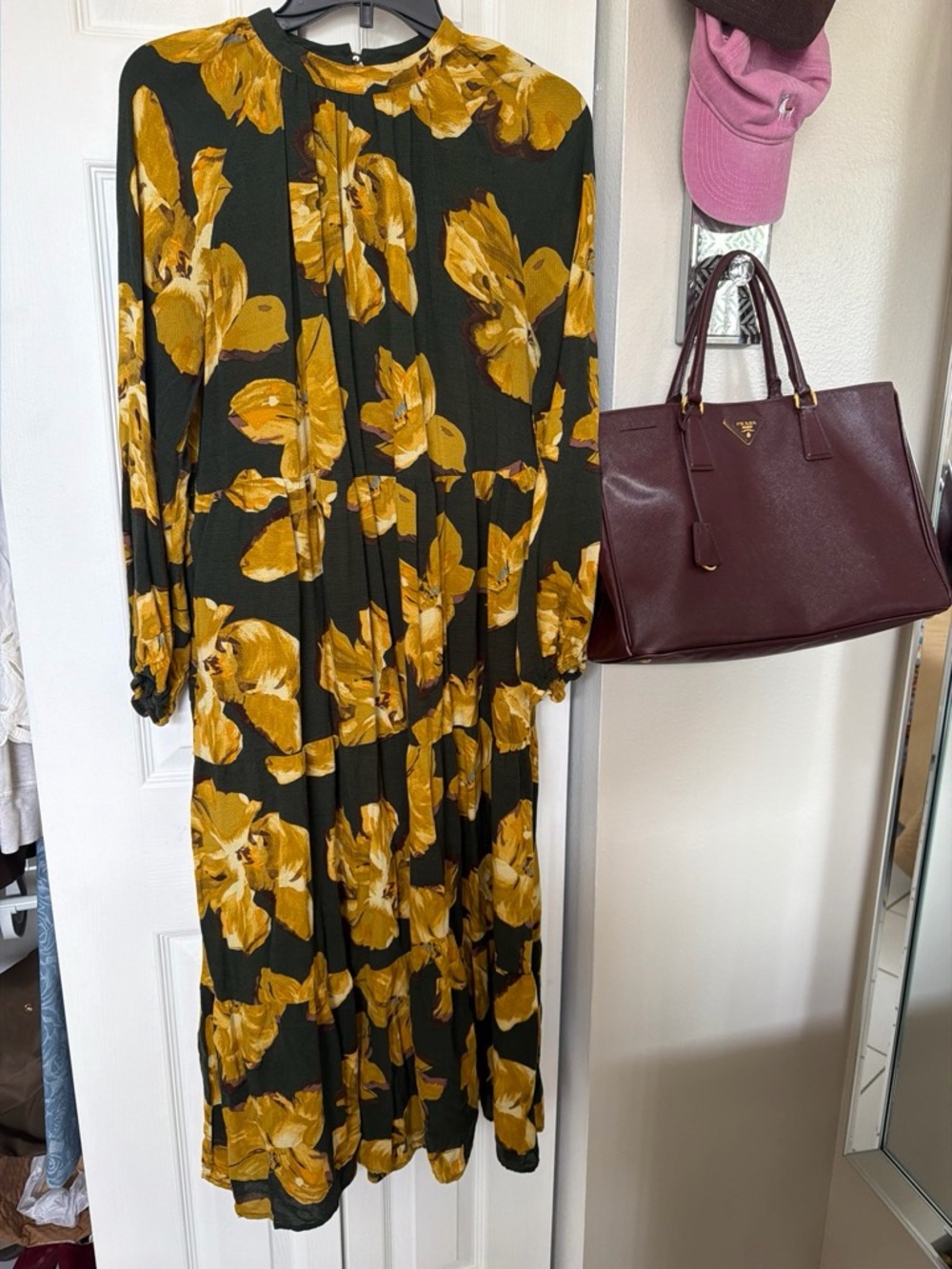 a new day Olive Green Maxi Dress with Mustard Floral Print